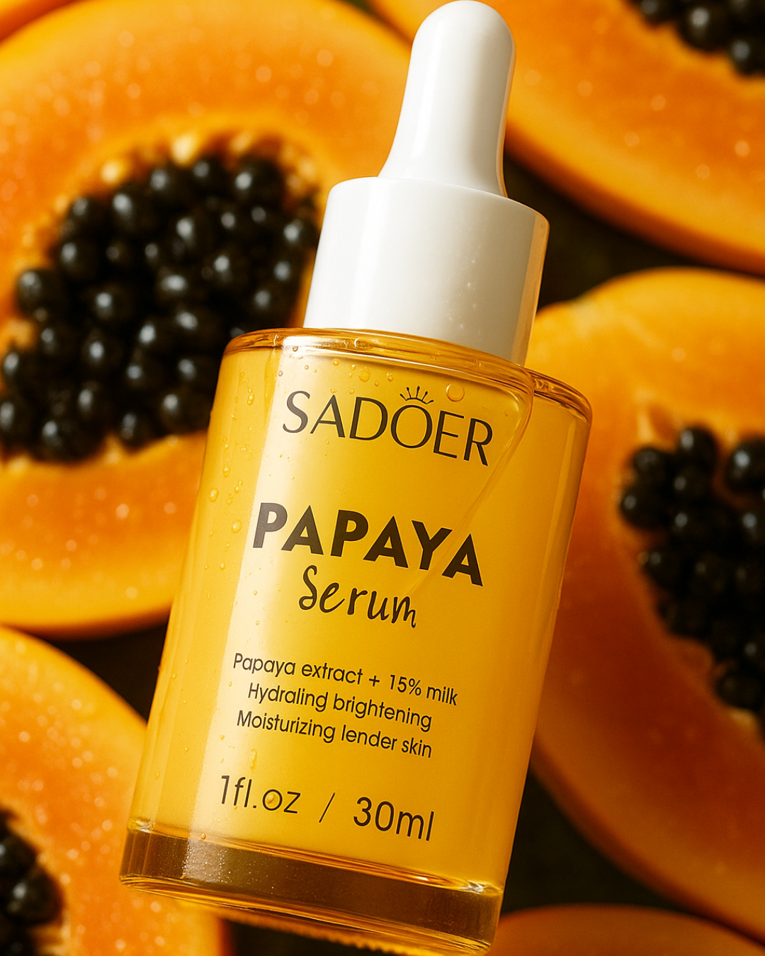 SADOER Serum de Papaya + Leche Natural Hidrata, Ilumina y Rejuvenece tu Piel.