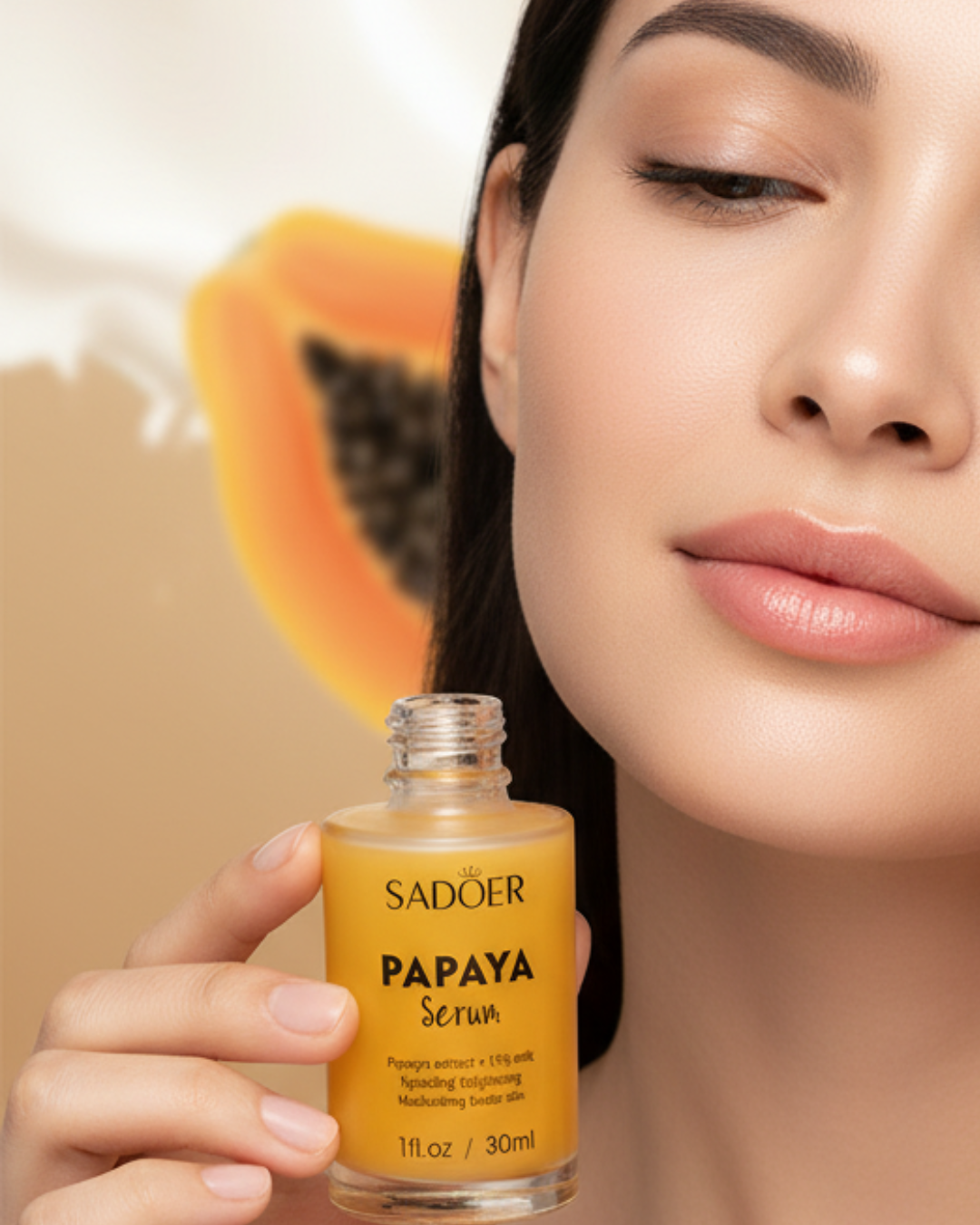 SADOER Serum de Papaya + Leche Natural Hidrata, Ilumina y Rejuvenece tu Piel.