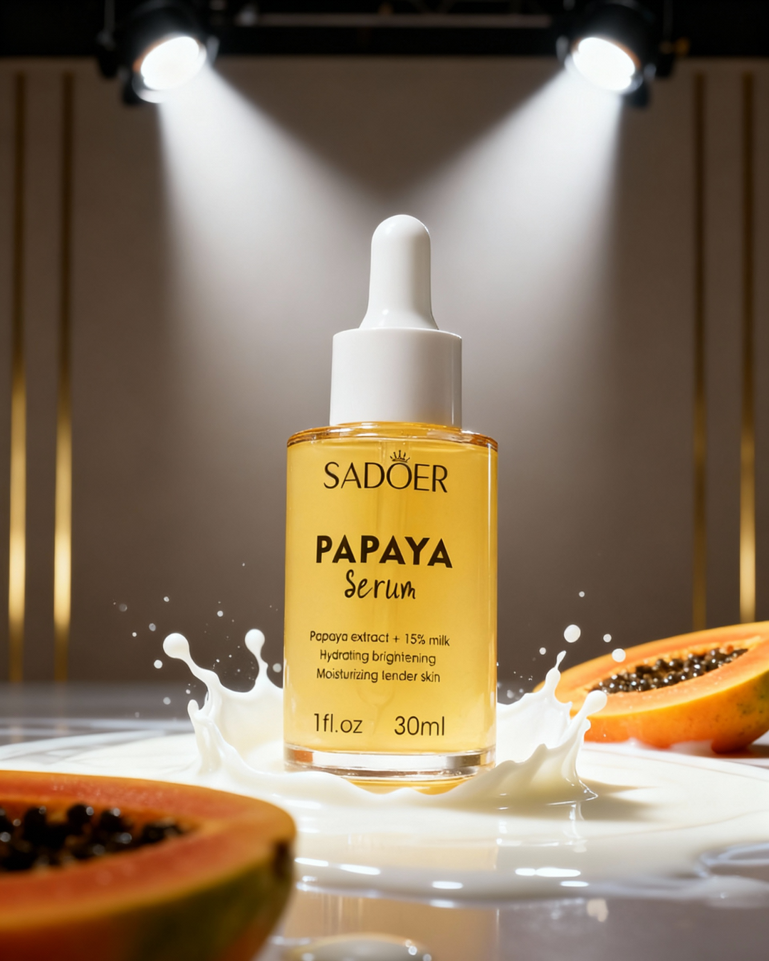 SADOER Serum de Papaya + Leche Natural Hidrata, Ilumina y Rejuvenece tu Piel.